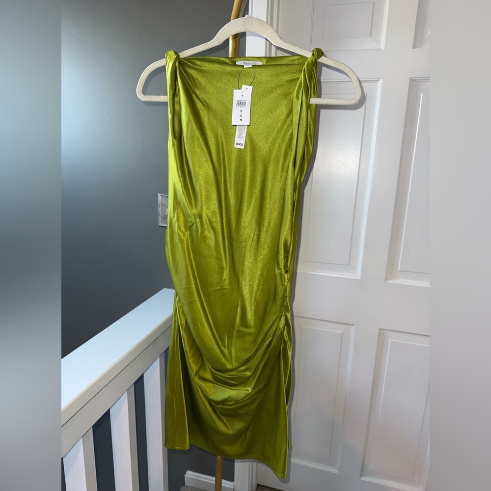 Topshop Lime Green Backless Dress